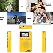 cheap Radios and Clocks-Mini Pocket DAB Digital Radio FM Digital Demodulator Portable MP3 Player with 1.44 Inch LCD Screen Built-in Rechargerable Battery
