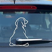 お買い得  車用ステッカー-漫画かわいい犬の後ろガラスステッカー車のステッカー