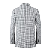 cheap Men&#039;s Classic Blazers-Men&#039;s Cocktail Attire Blazer Business Formal Evening Wedding Party Fashion Casual Spring &amp;  Fall Polyester Plaid / Check Geometic Button Pocket Casual / Daily Single Breasted Blazer White Camel Beige