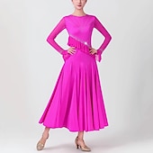 abordables Tenues de danse de salon-Danse de Salon Robe Fantaisie Cristaux / Stras Femme Utilisation Soirée manche longue Spandex