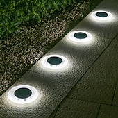 preiswerte Landschaftslichter-Solar-Untergrundleuchte, 28 LEDs, wasserdicht, für den Außenbereich, Rasenleuchte, Deckleuchte, in den Boden eingelassene Solar-Terrassenlampe, LED-Garten, Hof, Rasen, Gehweg, Dekor, Solar-Wandleuchte