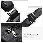 Χαμηλού Κόστους Τσάντες χιαστί-γυναικεία μαύρη τσάντα ώμου από συνθετικό δέρμα – τσάντα χιαστί πολλαπλών τσεπών για εργασία, ταξίδια και καθημερινή χρήση