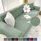 baratos Cobertura de Sofa-capa de almofada de assento de sofá elástico bordô sofá poltrona sofá sofá sofá assento cinza liso sólido macio durável lavável
