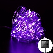 cheap Solar String Lights-1pcs 50/100/300leds Halloween Solar Lights, Outdoor Fairy Garland String Lights, Waterproof Garden Festoon Lamp, Halloween Yard Patio Party Decoration