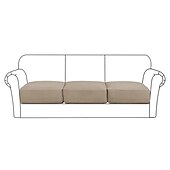abordables Housse de fauteuil et d&#039;accoudoir de canapé-canapé extensible housse de coussin housse élastique canapé fauteuil causeuse 4 ou 3 places gris uni solide doux durable lavable