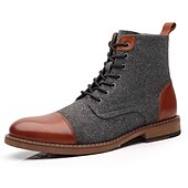 preiswerte Kleiderstiefel-Herren Stiefel Bullock Schuhe Abendschuhe Wanderschuhe Brautkleider schlicht Täglich Leder Komfortabel Stiefeletten / Stiefeletten Halbschuhe Dunkelbraun Schwarz Hell Gray Frühling Herbst