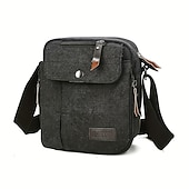 cheap Men's Bags-Men's Canvas Crossbody Shoulder Bag – Multi-Pocket Travel Messenger Bag with Zipper Compartments for Outdoor, Commuting, and Daily Use
