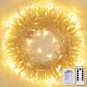abordables Guirlandes lumineuses à piles-Halloween Noël boîte à piles étanche guirlande lumineuse 8 fonctions télécommande intérieure et extérieure cour jardin décoration de mariage lumière 4m-30leds/6.5m-50leds/10m-100leds