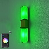 cheap Outdoor Wall Lights-LED Indoor/Outdoor Wall Light RGB Wall Lights Indoor Wall Light Wall Lamp Tuya App Alexa Control Waterproof IP65 Outdoor Wall Light 85-265V