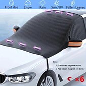ieftine Articole vii în aer liber-husa de parbriz imbunatatita parasolar cu magnet rezistent la apa, rezistenta la zapada, capac de protectie solara pentru geam din fata masinii cu banda reflectorizanta si centura de fixare rezistenta la vant