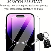 Недорогие Защитные плёнки для экрана iPhone-2 штs Защитная пленка Назначение Apple айфон 16 Айфон 15 Про Макс Плюс iPhone 15 Pro Max 14 Plus 13 12 11 Pro Max Закаленное стекло Уровень защиты 9H Анти-пузыри Против отпечатков пальцев HD