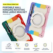 billiga Fodral till Samsung-surfplattor-Tablett Skal fodral Till Samsung Galaxy Tab S9 11 inch S8 Ultra 14.6&#039;&#039; S8 Plus 12.4&#039;&#039; S8 S7 Plus FE S7 11&#039;&#039; A 8.0&quot; A8 A7 Lite Bärbar Handtag Pennhållare Rustning PC Silikon