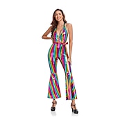 baratos Conjuntos-Retro Vintage Anos 70 Discoteca Traje Cosplay roupas dos anos 70 Hippie Férias Mulheres Fantasia de Carnaval Dia Das Bruxas Carnaval Baile de Máscaras Espetáculo Festa Parada do Orgulho Adulto