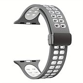 abordables Bracelets Apple Watch-Bracelets de montre intelligente pour Apple Watch 44 mm 40 mm 49 mm 38 mm 45 mm 41 mm 42 mm bracelet en silicone bicolore sport pour femme + bracelet de remplacement à fermoir en D magnétique pour
