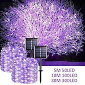 cheap Solar String Lights-1pcs 50/100/300leds Halloween Solar Lights, Outdoor Fairy Garland String Lights, Waterproof Garden Festoon Lamp, Halloween Yard Patio Party Decoration