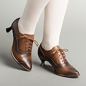 ieftine Oxfords de Damă-Pentru femei Pantofi pumps Sandale Oxfords Bullock Pantofi Mărime Plus Size Pantofi de epocă Petrecere Zilnic Elimina Toc Mic Elegant Epocă Modă Imitație Piele Roșu Închis Negru Alb