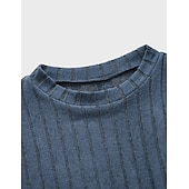 economico magliette di base-Per uomo Maglietta Camicia a Maniche Lunghe Manica Lunga Girocollo Primavera &amp; Autunno Semplice Striscia di Fossa Moda Designer Essenziale Lavoro a maglia Vacanza Streetwear Uscire Vinaccia Nero Blu