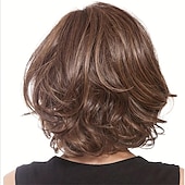 preiswerte ältere Perücke-Synthetische Perücken Locken Gerader Pony Perücke Kurz A1 A2 A3 A4 Synthetische Haare Damen Modisches Design Natürlich Komfortabel Blond Braun