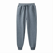 voordelige Joggingbroeken-Voor heren Fleece broek Joggingbroeken Jogger Winter broek Broek Zijzakken Elastische taille Fleece Effen Kleur Comfort Warm Dagelijks Casual Marine Abrikoos