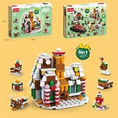 economico i migliori regali di natale-celebrità di internet natale piccoli blocchi di particelle per bambini e bambine piccolo regalo combinazione puzzle giocattolo compatibile decorazioni per regali di natale