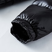 billiga Herrdunjackor och -parkas-Herr Vinterjacka Dun Pufferjacka Hoodiejacka Huva Vitt anddun Utomhus Sport Helgen Normal Elegant och modernt Varm Fritid Vinter Slät Svart Rubinrött Pufferjacka