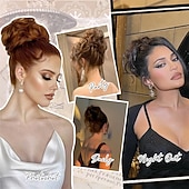 abordables Chignons-chignons Chignon A Clipser Cheveux Synthétiques Pièce de cheveux Extension des cheveux Bouclé Soirée Usage quotidien Soirée &amp; Evénement A1 A2 A3