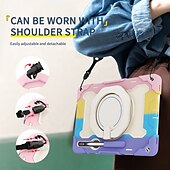 billiga Fodral till Samsung-surfplattor-Tablett Skal fodral Till Samsung Galaxy Tab S9 11 inch S8 Ultra 14.6&#039;&#039; S8 Plus 12.4&#039;&#039; S8 S7 Plus FE S7 11&#039;&#039; A 8.0&quot; A8 A7 Lite Bärbar Handtag Pennhållare Rustning PC Silikon