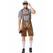  Slušivý kostým na Oktoberfest - Dirndl pro ženy nebo Lederhosen pro muže alpské německé bavorský pivní šaty ideální na pivní festival párty Halloween tematickou párty - prodává se zvlášť pro něj a