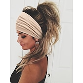 ieftine Accesorii-2 buc bentite pentru femei benzi late pentru cap anti-alunecare boho banda de păr pentru femei la modă înnodate antrenament yoga leopard turban împachetări pentru cap