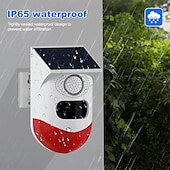 お買い得  屋外IPネットワークカメラ-tuya スマート wifi 赤外線モーション検出器ソーラー屋外 pir ワイヤレスストロボサイレン検出器サウンドアラーム防水リモコン
