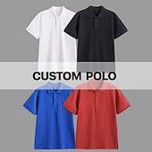 cheap Men&#039;s Custom Clothing-Men&#039;s Lapel Polo Graphic Polo Button Up Polos Polo Shirt Cotton Polo Shirt Animal Dinosaur Graphic Prints Turndown Maroon Custom Print Black White Yellow Outdoor Street Short Sleeve Print Clothing