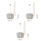 abordables Éclairages pour îlot-Lampe suspendue LED en tissu wabi-sabi noir blanc unique en métal moderne avec cordon réglable, éclairage d&#039;îlot de cuisine pour salle à manger, chambre à coucher, couloir, salon 110-240 V