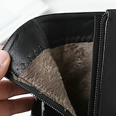 baratos Botas de tornozelo-Mulheres Botas Botas Metálicas Botas de salto Ao ar livre Escritório Diário Cor Sólida Forrada com Fleece Botas Botas Tornozelo Inverno Salto de bloco Salto Robusto Dedo Apontado Casual Minimalismo