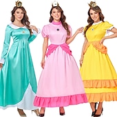 preiswerte Damenkostüme-Alice in Wonderland Prinzessin Peach Rote Königin Kleid Cosplay Kostüm Erwachsene Damen Cosplay Leistung Party Halloween Karneval Maskerade Einfaches Karnevalskostüm