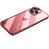 お買い得  iPhone用ケース-iPhone 16、iPhone 15、14 Pro Max Plus バックカバー バンパーフレーム スリムケース 着脱式ミラー 透明レトロアクリル金属