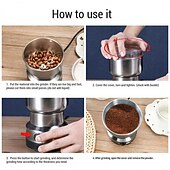 economico Elettrodomestici da cucina-Macinino elettrico per chicchi di caffè, lame in acciaio inossidabile, frullatore per spezie, erbe e noci