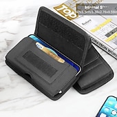 baratos saco de telefone universal-Bolsa de transporte horizontal com clipe para cinto de telefone de tecido de nylon de 4,7 a 6,8 polegadas com slot para cartão