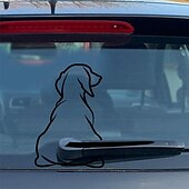 お買い得  車用ステッカー-漫画かわいい犬の後ろガラスステッカー車のステッカー