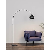 preiswerte LED-Stehlampe-Stehleuchte, Stehleuchte, Bogen-Stehleuchte, Lese-Stehleuchte, Stahl/Nickel matt, satiniert, verstellbar, Grande Edelstahl, 110–240 V