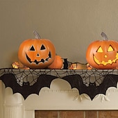 olcso Halloween szabadtéren-halloween dekorációk világító sütőtök dísz, jack o lámpás parti kellék halloween őszi kültéri kertben, halloween dekoráció 1db