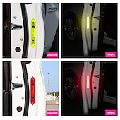 cheap Car Stickers-4 Pcs Car Door Warning Stickers Night Visibility Reflective Tape Door Stickers Decorative Stickers Car Body Reflective Strip Car Accessories