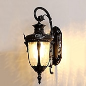 preiswerte Außenwandleuchten-LED-Wandleuchte, Beleuchtungskörper, E27, antike Wandleuchte, Laterne, außen, wasserdicht, rostfrei, Aluminium, Glas, Laterne, Wandleuchte, Laterne, Innenhof, Garten, Balkon, Villa, dekorative