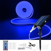 voordelige Neon LED-verlichting-halloween kerst neonlicht met solar led-licht met smd2835 afstandsbediening 8-modus kleurwisselend opladen via usb 1000 mah ip67 waterdicht buitendecoratie automatische timing