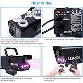 cheap Projector Lamp&amp;Laser Projector-Fog Machine 500W Smoke Machine with LED Lights &amp; Wireless Remote Control for Halloween Parties Decoration Holiday Events