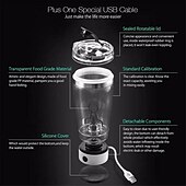 cheap Kitchen Appliances-Portable USB Rechargeable Protein Shaker Bottle Electric Mixer Cup