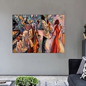 preiswerte Abstrakte Gemälde-Hang-Ölgemälde Handgemalte Horizontal Abstrakt Menschen Klassisch Modern Ohne Innenrahmen (ohne Rahmen)
