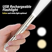 お買い得  戦術的な懐中電灯-007 ＬＥＤライト エミッタ USBケーブル付き パータブル 日常使用 シルバー ゴールド
