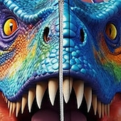 billiga Pojkens 3D-djur-Pojkar 3D Dinosaurie Huvtröja Kappa Ytterkläder Långärmad 3D-tryck Höst Vinter Mode Streetwear Häftig Barn 3-12 år Utomhus Ledigt Dagligen Normal