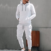 cheap Men&#039;s Tracksuit &amp; Hoodie-Men&#039;s Tracksuit Sweatsuit 2 Piece Athletic Long Sleeve Thermal Warm Breathable Moisture Wicking Fitness Running Jogging Sportswear Activewear Solid Colored Black White Yellow