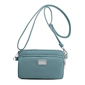 billiga Crossbodyväskor-Dam Crossbody-väska Axelväska Hoboväska Nylon Utomhus Dagligen Helgdag Dragkedja Stor kapacitet Vattentät Lättvikt Ensfärgat Ljus och elegant lila Svart Marinblå